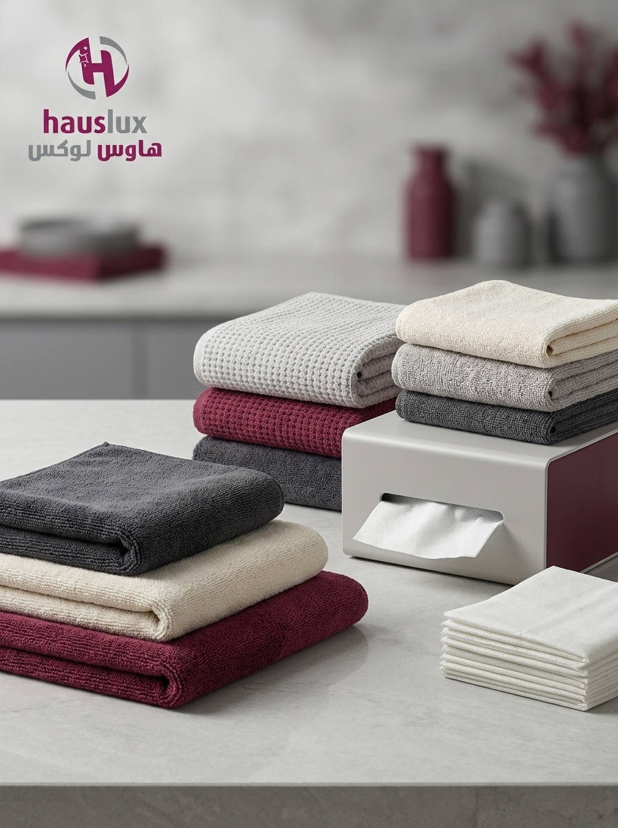 المناشف وأقمشة التلميع